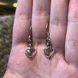 Sterling silver labradorite heart earrings